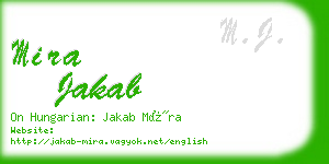 mira jakab business card